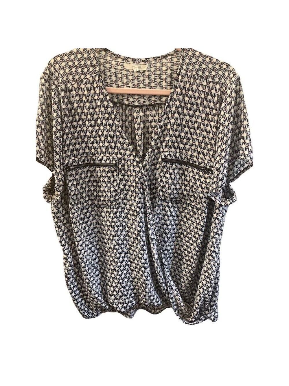 Maurice's Women's Geometric High Low Blouse Size 2 Multicolor Casual